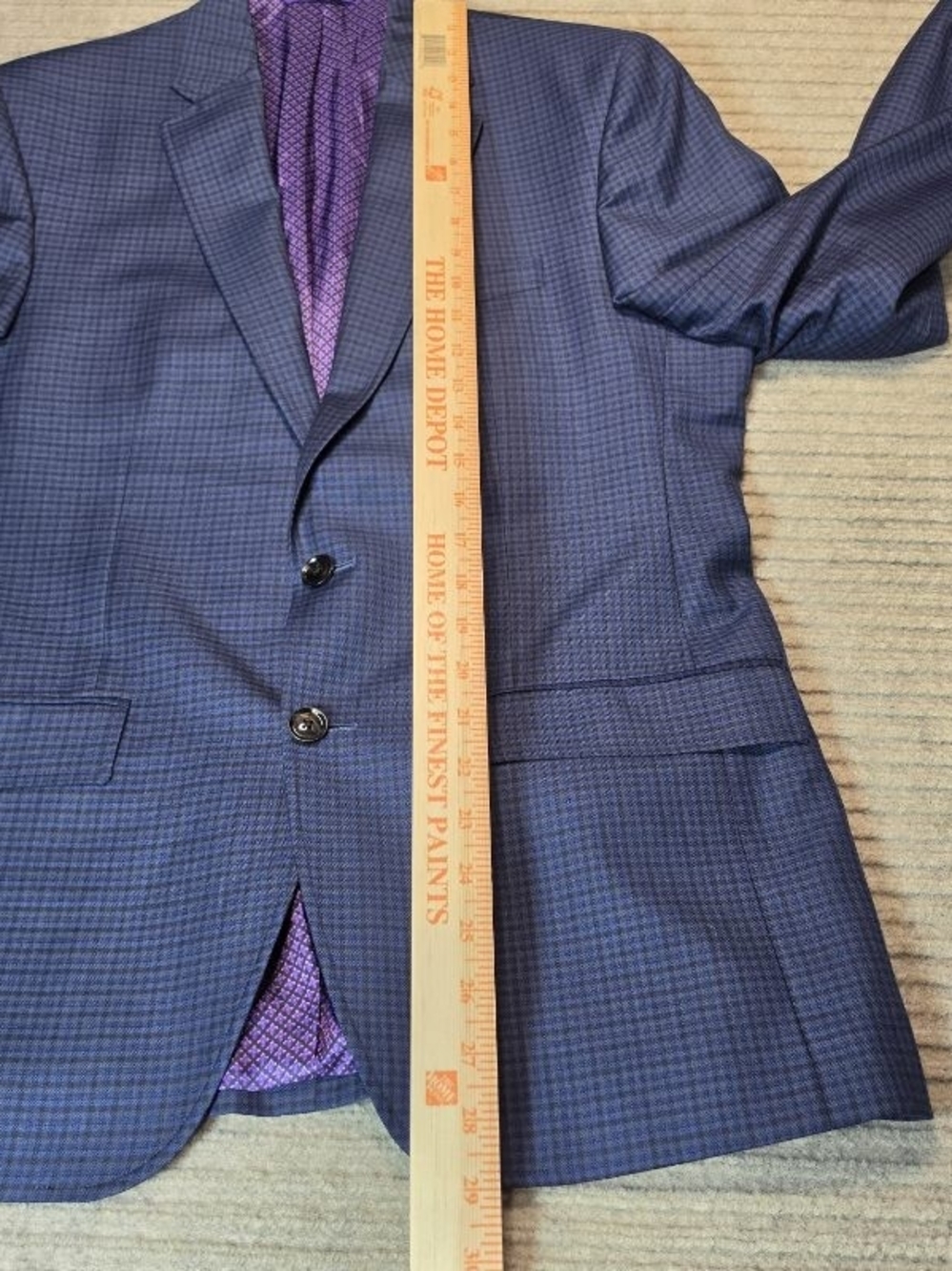 Ted Baker Endurance Jay SPJ Sport Coat Blazer Mens 40S Blue Plaid Wool - Picture 12 of 14